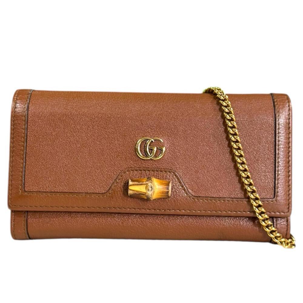 Gucci Bamboo Shoulder Bag, Leather 658243 Brown, Women's, GUCCI Used Wallet, ...
